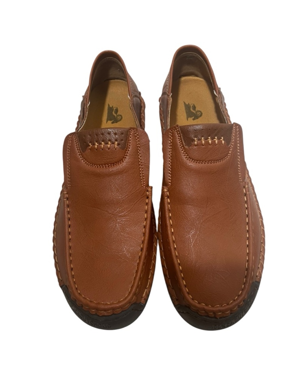 Men's Tan Leather Slip-On Moccasin Loafers